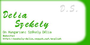 delia szekely business card